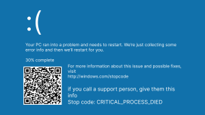 Blog 12 blue screen of death
