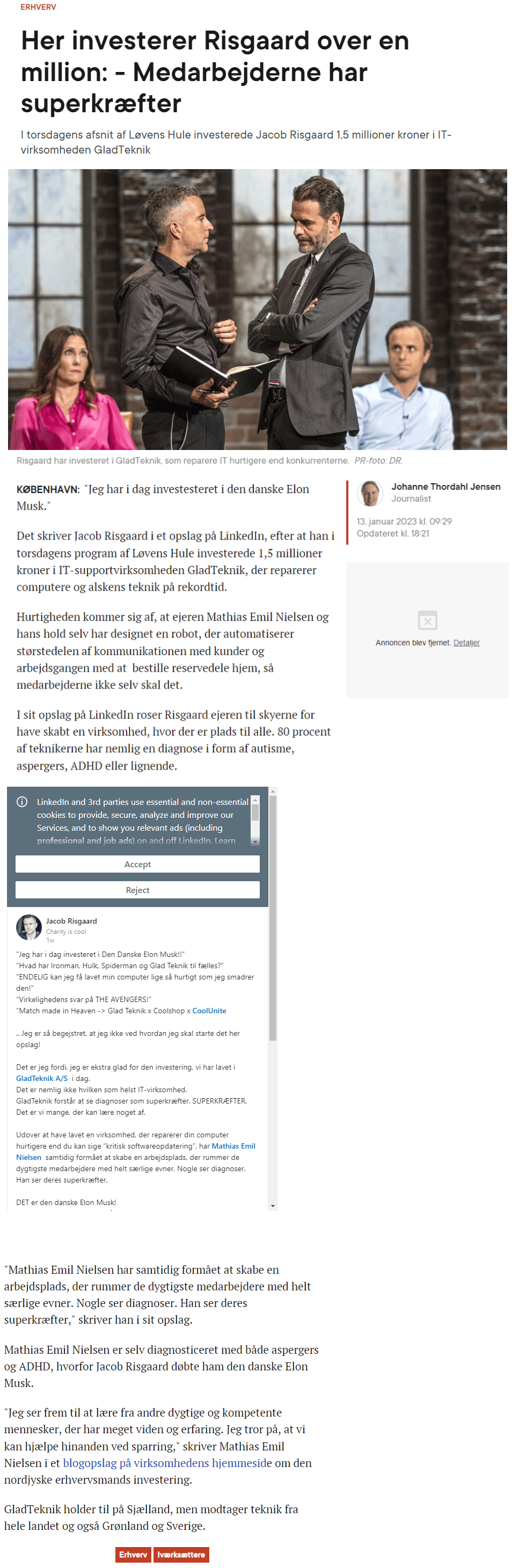 NordJyske PResse artikel Den danske elon musk